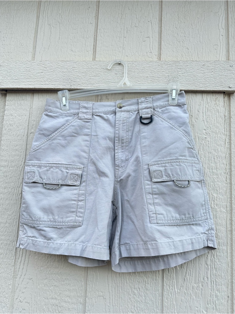 Vintage 90s Y2K Columbia Above Knee Cargo Shorts Stone Gray Women’s Sz Large